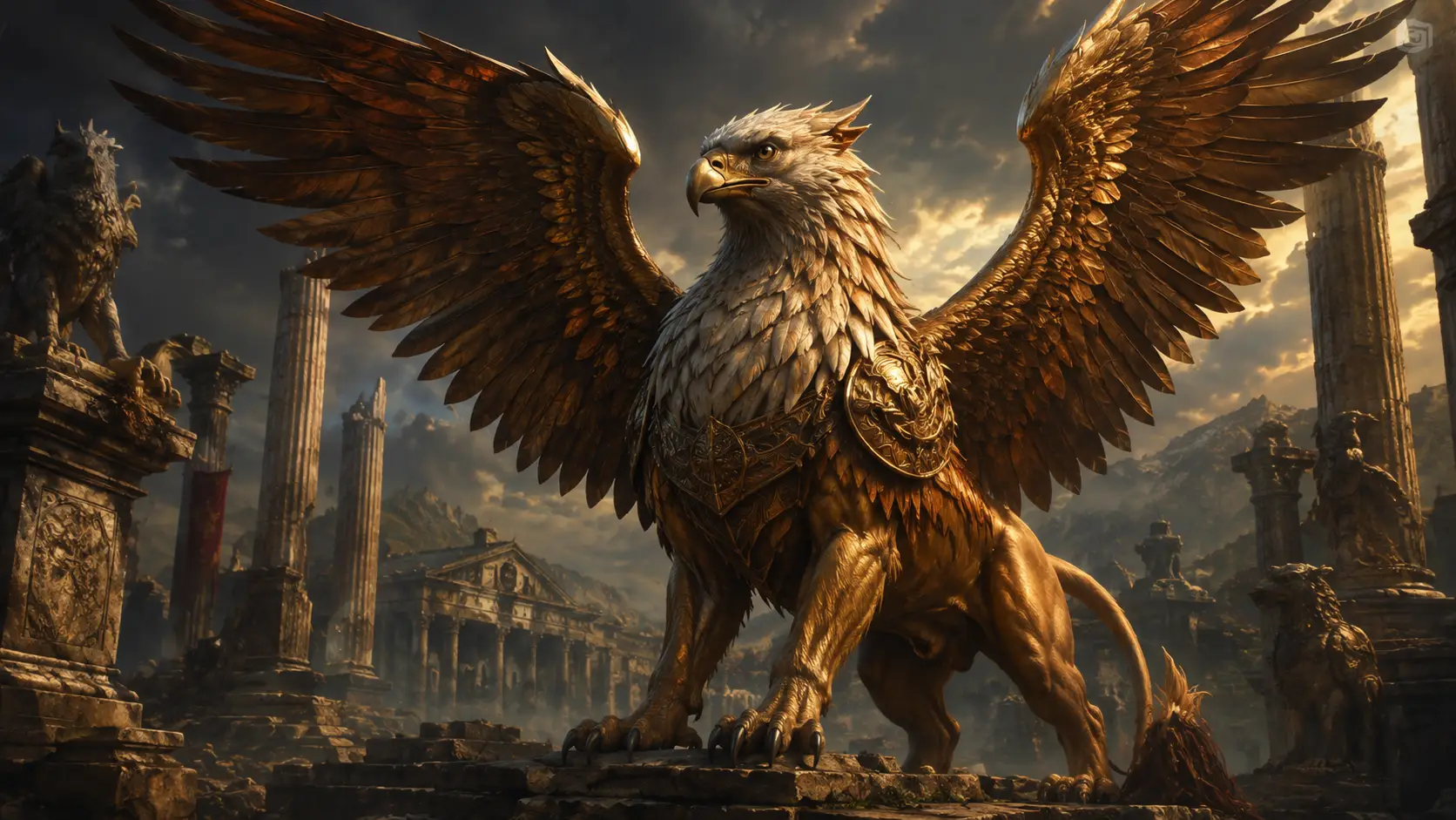 Community AI griffin hybrid creature portrait