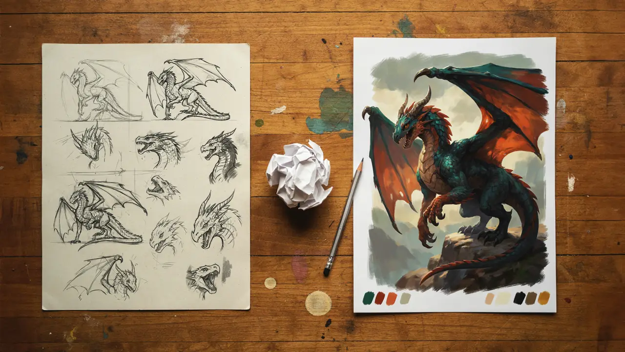 Start from a creature brief or reference sketch