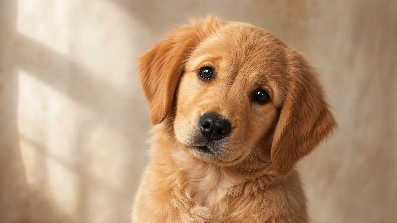 Community AI golden retriever studio portrait