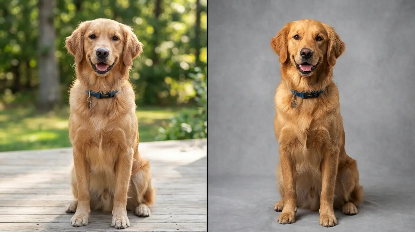 Start from a pet photo or a written brief