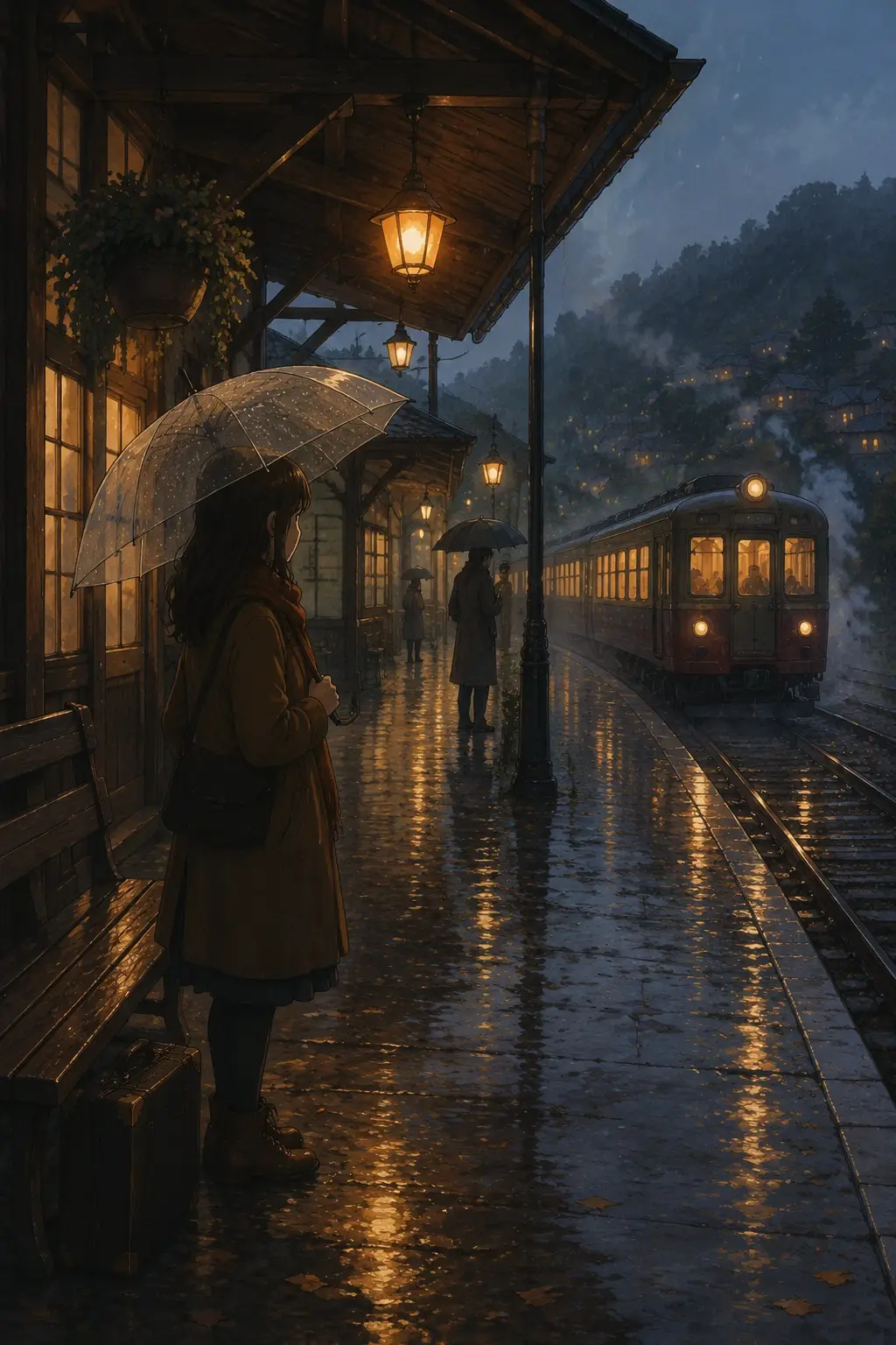 Community rainy station platform