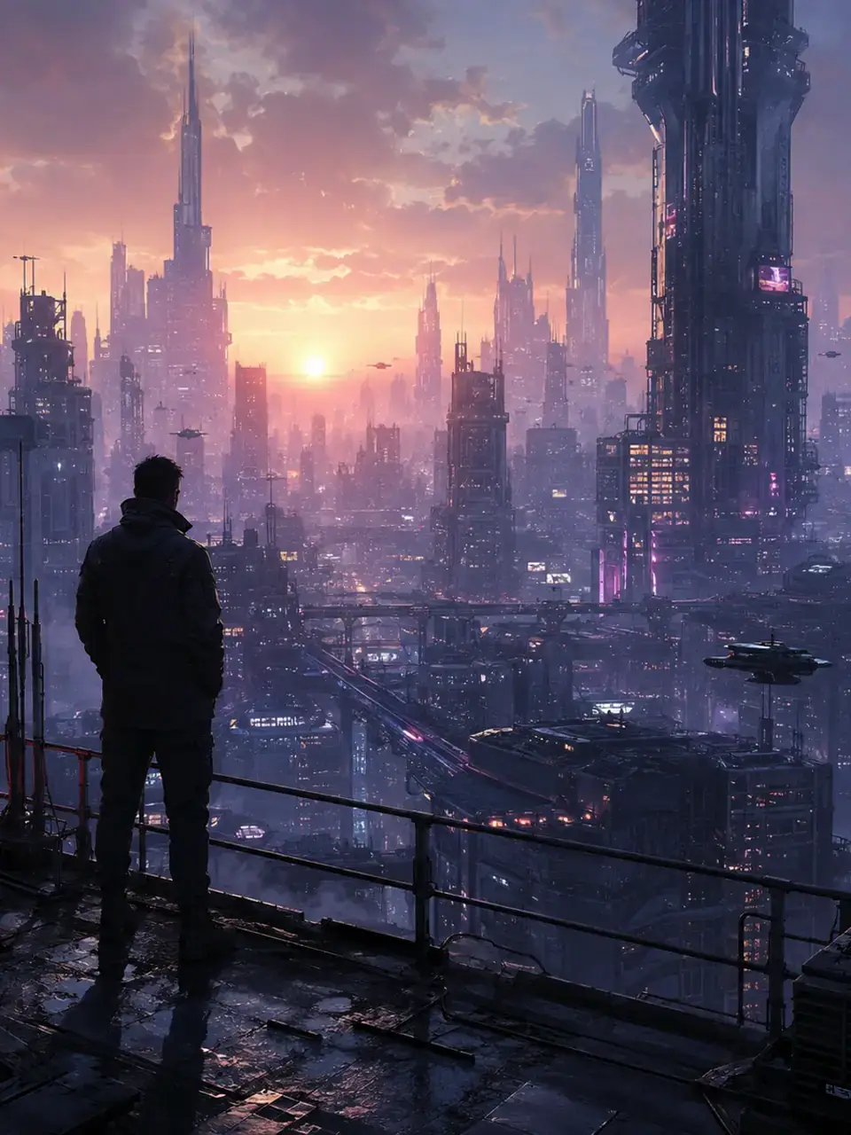 Start from a neon brief or reference for cyberpunk art