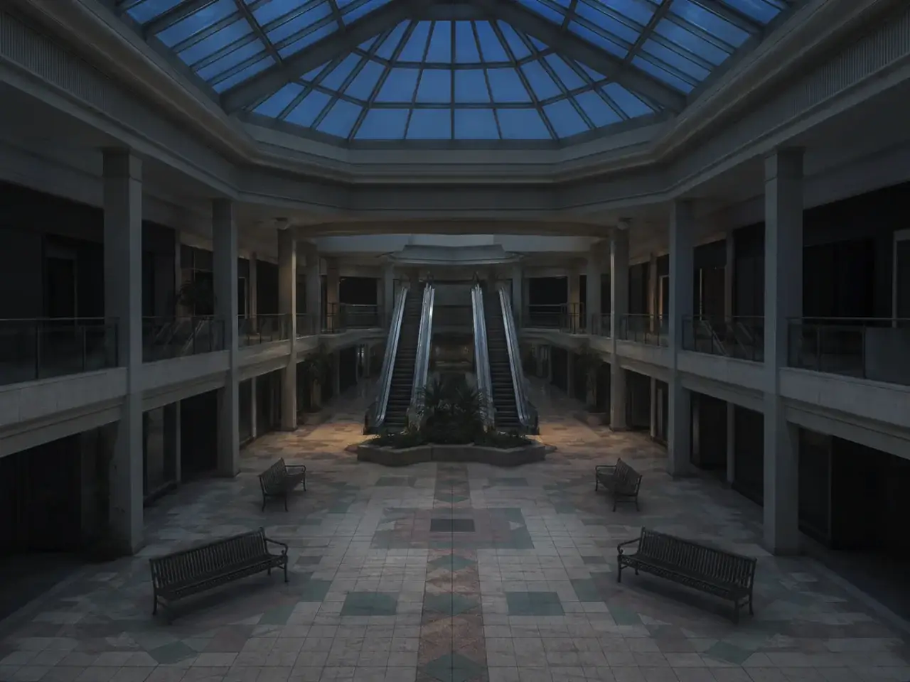 Community closed mall atrium