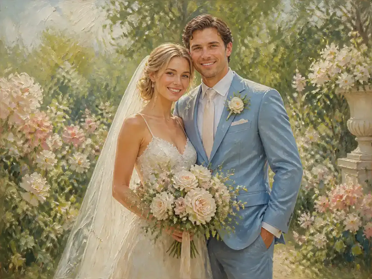 Community wedding keepsake oil painting