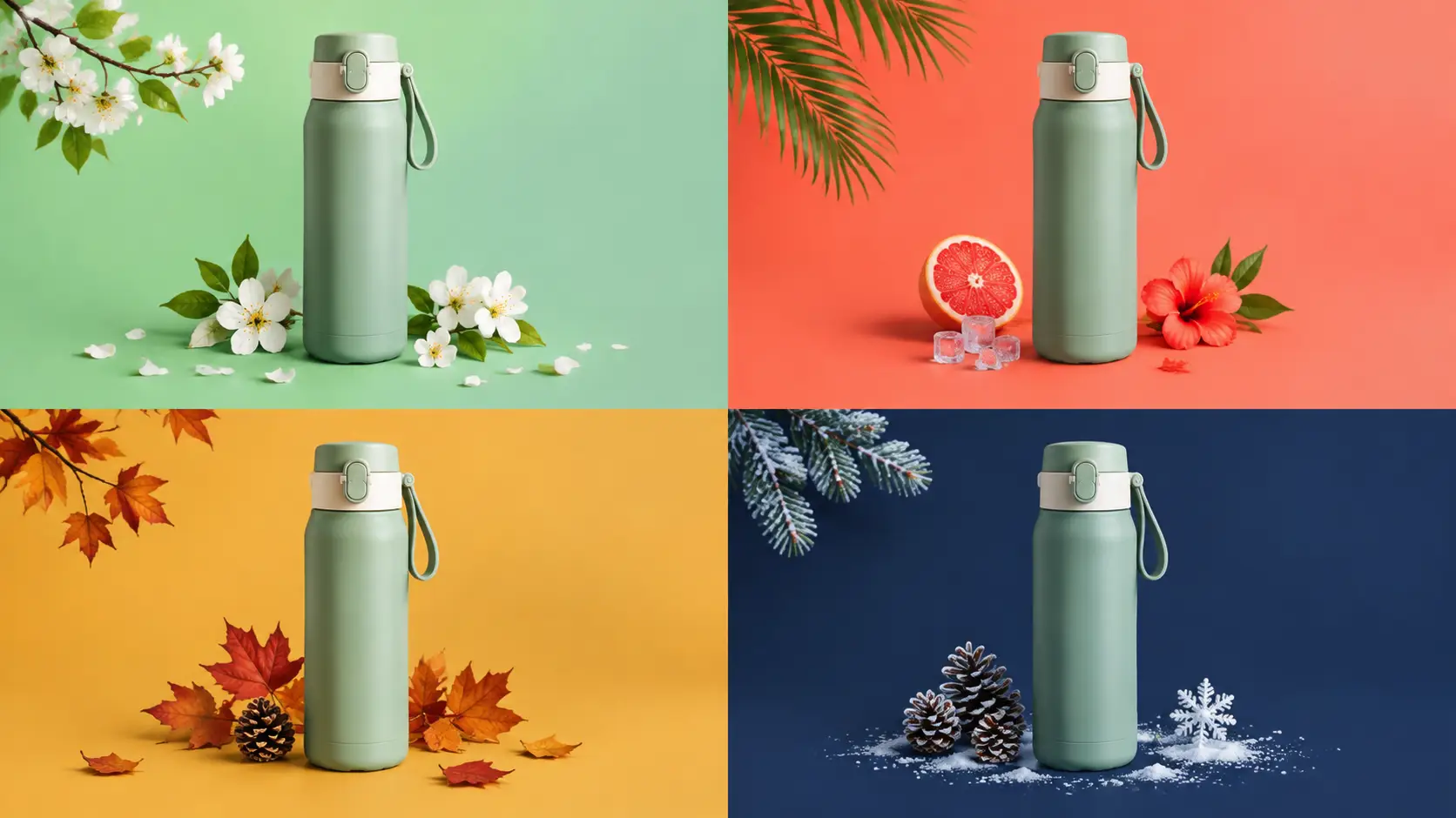 Reuse the same cutout across seasonal backgrounds