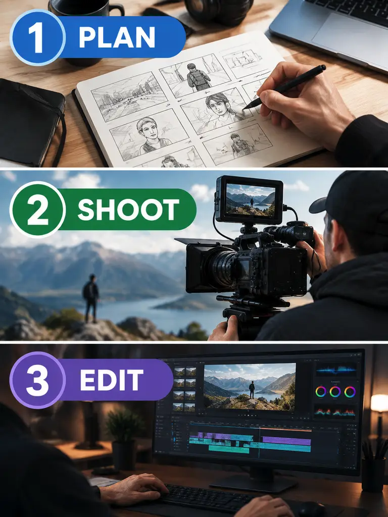 Community three-step infographic