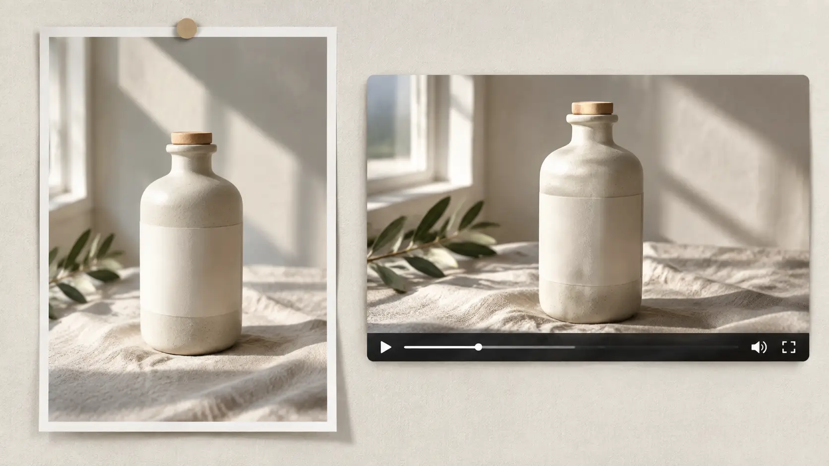 Reference stills beside a matching video frame