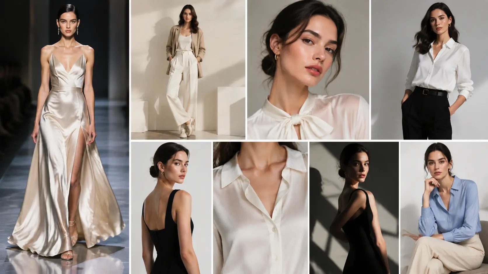 Define runway outfit, pose, and set in one brief