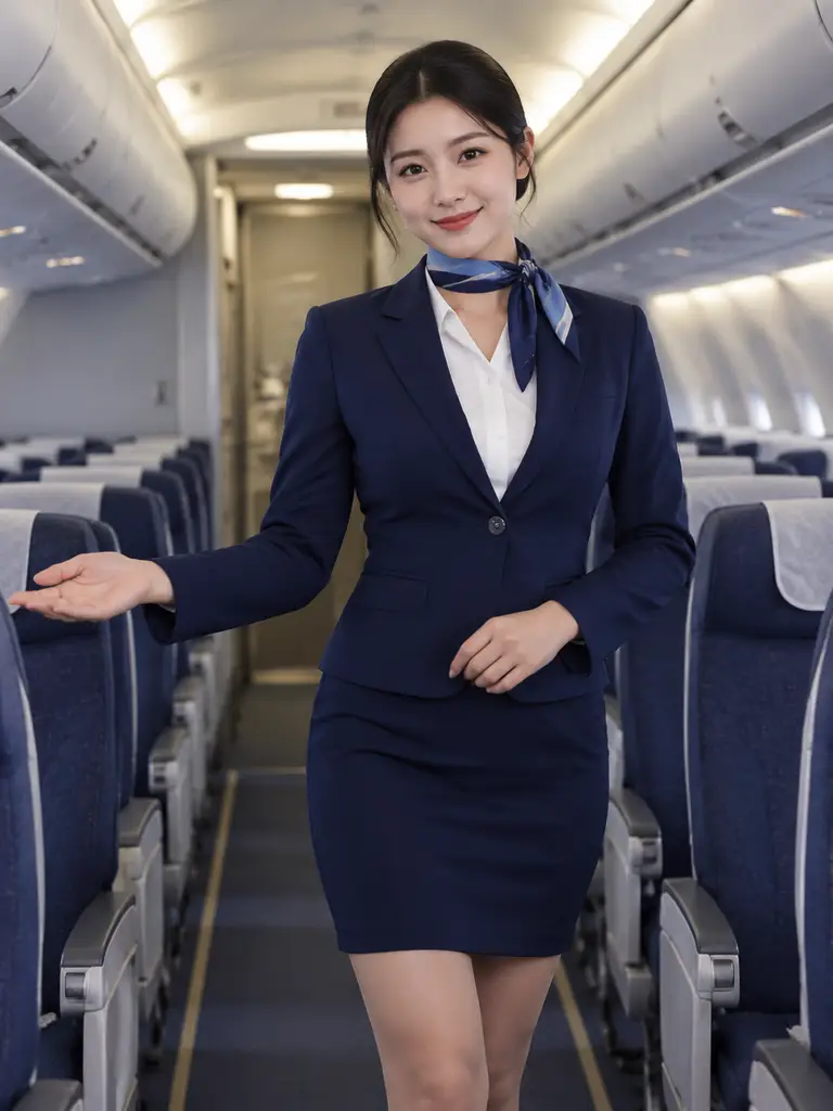 Cabin aisle portrait