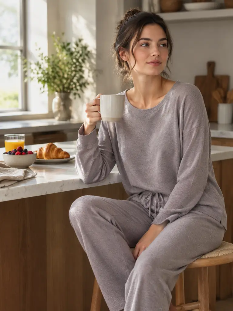 Morning breakfast-counter portrait