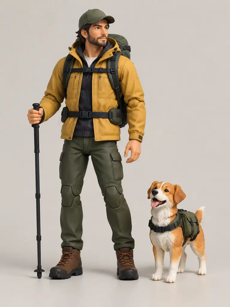 Pet and owner duo figure set