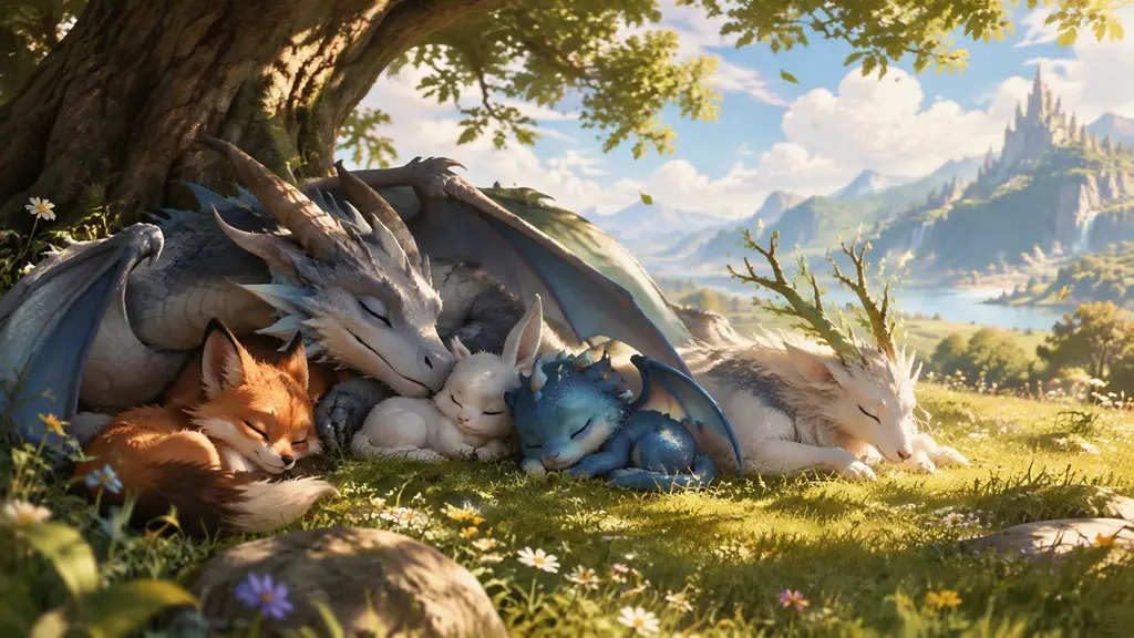 Peaceful meadow companions